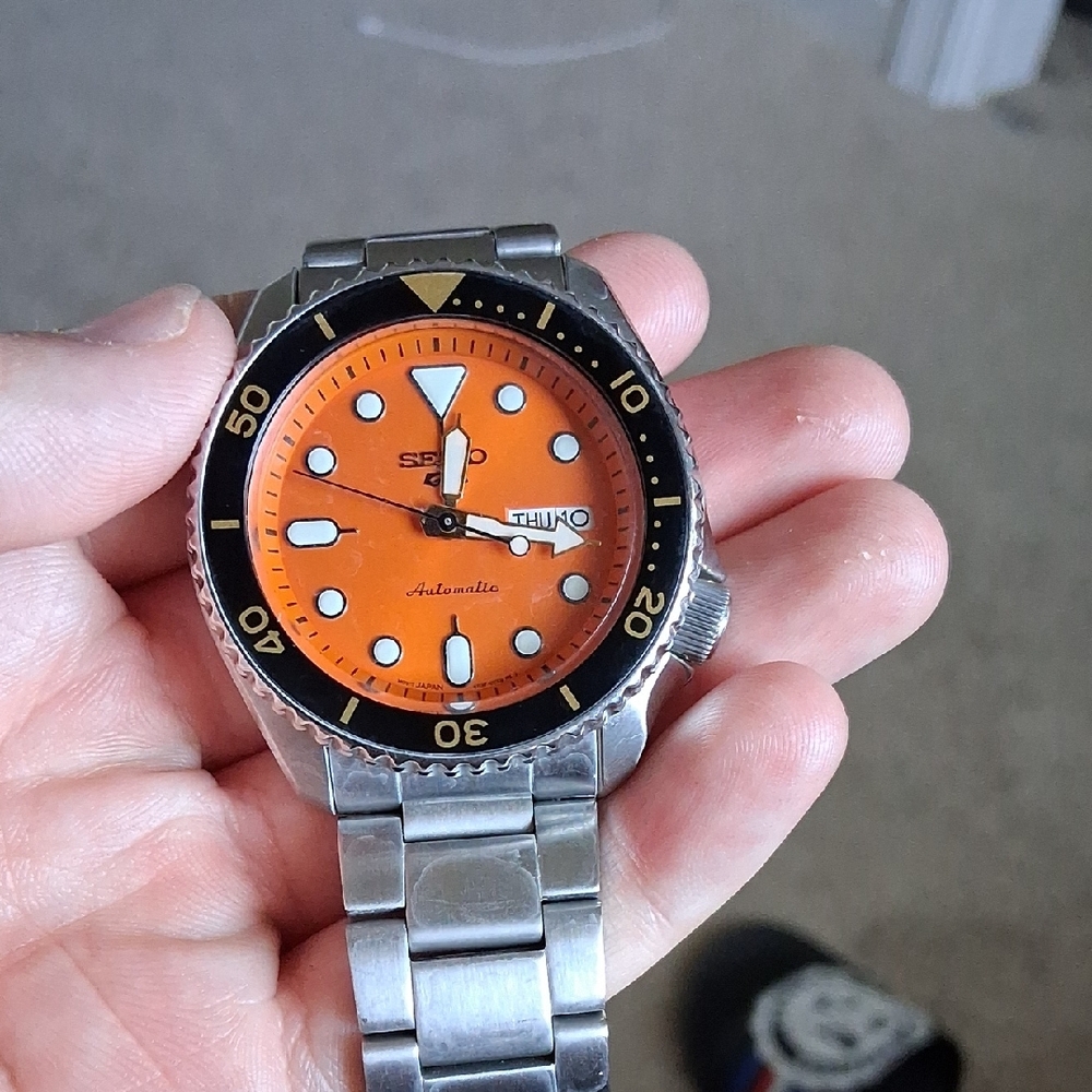 Seiko 5 Orange Dial Automatic Watch